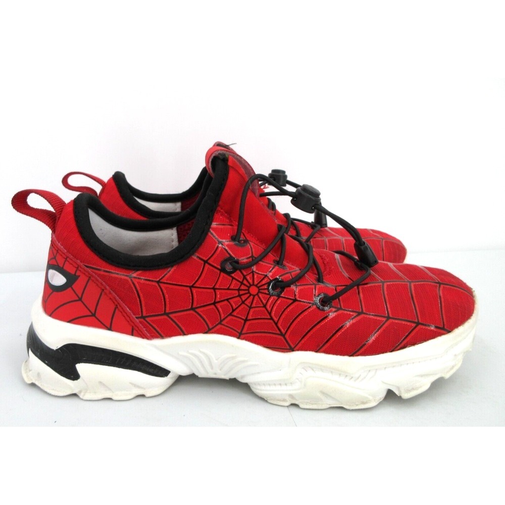 BRONAX SPIDERMAN Athletic Shoes Boys Eur‎ 36 (US 4/4.5) Elastic Toggle Lace RED